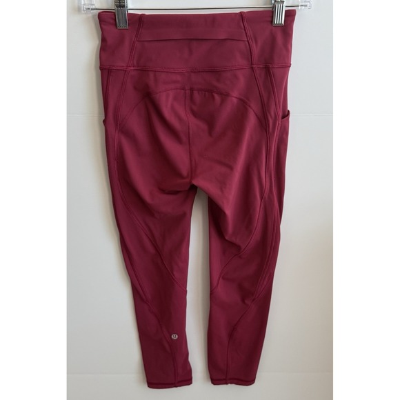 Lululemon Time To Sweat Crop Leggings 23" Women's Size 4 Star Ruby Fast Ship - Picture 2 of 7